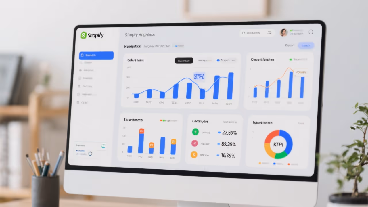 Shopify analytics and reporting dashboard with sales reports and customer insights