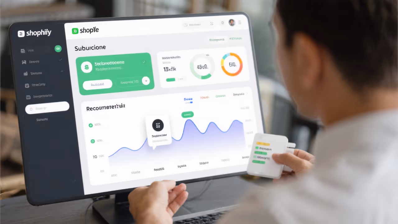 Shopify subscription and recurring billing setup with management dashboard