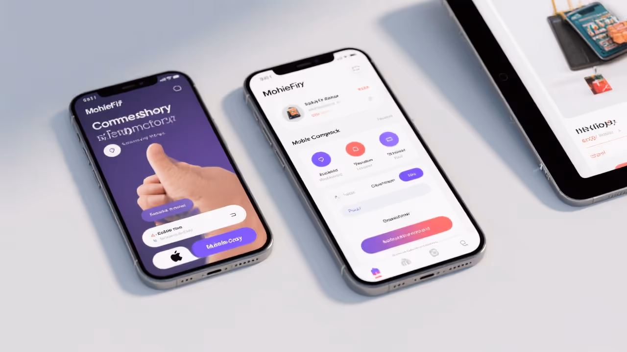 Mobile-first Shopify store design on smartphone and tablet with responsive interface